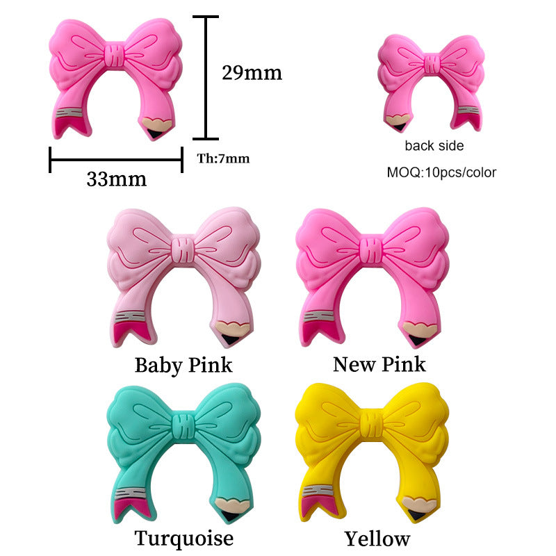 Wholesale 20pcs direct focus silicone beads bow loose beads beaded jewelry accessories